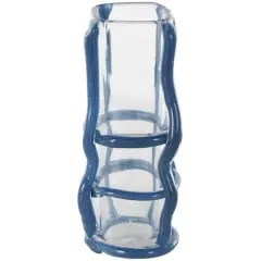 Blue Recycled Glass Vase with Glass Framing