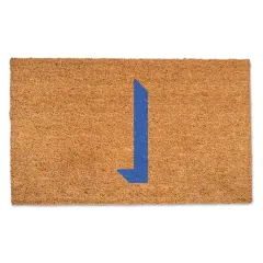 Blue Shadow Monogram Natural Coir Doormat I