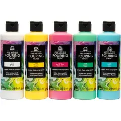 FolkArt&reg; Acrylic Pre-Mixed Pouring Craft Paint 5 Color Set