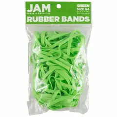 JAM Paper Size 64 Rubber Bands, 100ct. Green