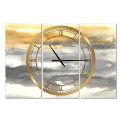 Designart 'Gold Glamour Direction Ii Modern Multipanel Wall Clock