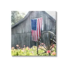 Stupell Industries Americana Barn Floral Farmland Canvas Wall Art
