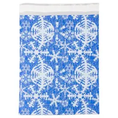 JAM Paper Blue & White Snowflakes Open End Catalog Premium Foil Envelopes
