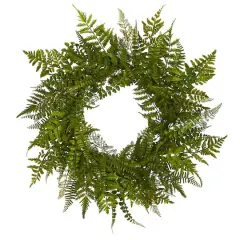 24&rdquo; Mixed Fern Wreath