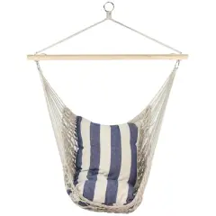 35.25" x 46" Cotton Netting Hammock Chair with Wooden Bar
