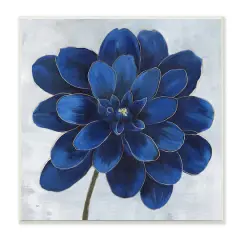 Stupell Industries Modern Deep Blue Floral Carnation Flower Petal Outline,12" x 12"