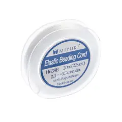 Miyuki&reg; 0.4mm White Elastic Beading Cord, 22yd.