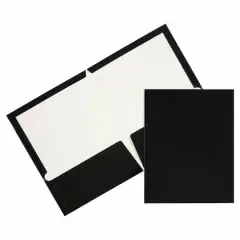 JAM Paper Glossy Two Pocket Folders, 12ct. Black