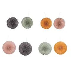 Hello Honey&reg; 12" Chintz Handmade Recycled Paper Pinwheel Ornament Set