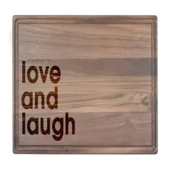 Love and Laugh 17" x 11" Walnut Cutting Board