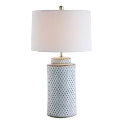 Hello Honey&reg; 28" Indigo & White Ceramic Table Lamp