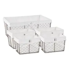 DII&reg; Vintage Gray Chicken Wire Basket with Bleached White Liner, 5ct.