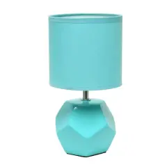 Simple Designs Round Prism Mini Table Lamp Blue