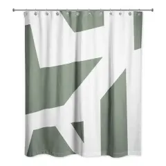 Geo Blocks Shower Curtain Sage