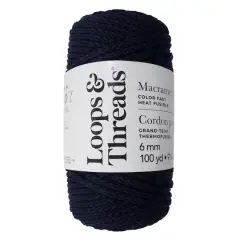 6mm Heat Fusible Macram&eacute; Cord by Loops & Threads&reg; Navy