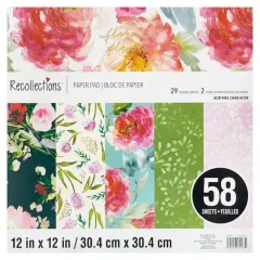 Florals Paper Pad by Recollections&trade;, 12" x 12"