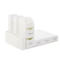Mind Reader White 2-Piece Single Serve Coffee Pod Drawer and Condiment Organizer Caddy Station
