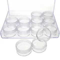 The Beadsmith&reg; 6.5'' x 5'' x 1'' Clear Storage Box with Jars