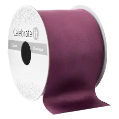 2.5" x 10yd. Wine Wired Satin Ribbon by Celebrate It&trade; Classic