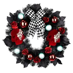 26" Red Skulls & Roses Wreath by Ashland&reg;