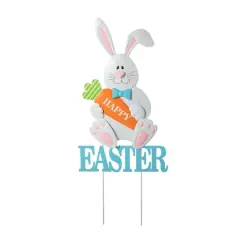 Glitzhome&reg; 30" Easter Metal Bunny Yard Stake