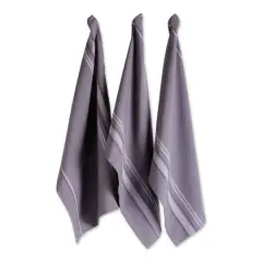 DII&reg; Gray Chambray French Stripe Woven Dishtowel, 3ct.