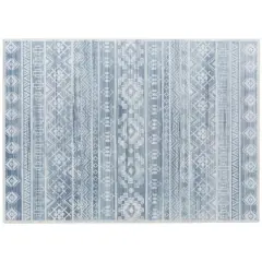 Blue Geometric Print Washable Area Rug by Ashland&reg;