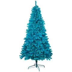 6ft. Pre-Lit Turquoise Medium Pine Artificial Christmas Tree, Clear Lights