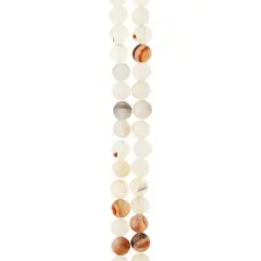 White Chalcedony Agate Round Beads, 6mm by Bead Landing&trade;