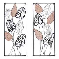 Black Contemporary Floral Metal Wall D&eacute;cor Set