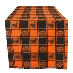 DII&reg; 72" Halloween Woven Check Table Runner