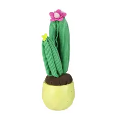 10.5" Artificial Plush Cactus in Yellow Pot