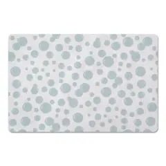 Bubbles All Over Navy Floor Mat White