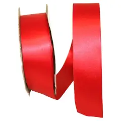 JAM Paper 1.5"x 50yd. Double Face Satin Ribbon Red