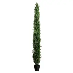 10ft. Potted Green UV Resistant Artificial Cedar Pine Tree
