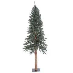 6ft. Pre-Lit Natural Bark Alpine Artificial Christmas Tree, Clear Dura-Lit&reg; Lights
