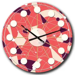 Designart 'Retro Geometric Grid I Mid-Century Modern Wall Clock
