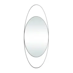 Black Contemporary Wall Mirror, 16" x 2" x 42"