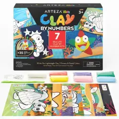 Arteza&reg; Kids Sea Life Clay By Numbers Kit, 56 pcs