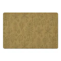 Mustard Leaf Pattern Floor Mat