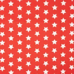 SINGER Patriotic White Stars On Red Cotton Fabric
