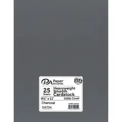 PA Paper&trade; Accents 8.5" x 11" 100lb. Smooth Cardstock, 25 Sheets Charcoal