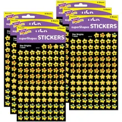 Trend Enterprises&reg; superShapes Star Brights Stickers, 6 Packs of 800ct.