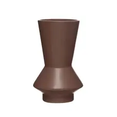 Hello Honey&reg; 8" Eggplant Hourglass Shaped Stoneware Vase