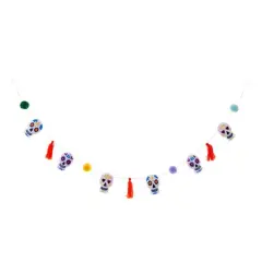 6ft. Sugar Skull, Pom Pom & Tassel Garland by Ashland&reg;