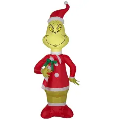 4ft. Airblown&reg; Inflatable Grinch with Red & White Candy Cane