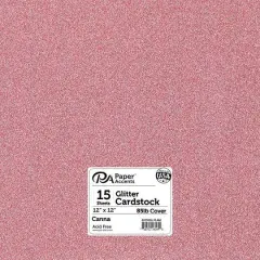 PA Paper&trade; Accents Glitter 12" x 12" Cardstock, 15 Sheets Canna
