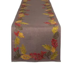 DII&reg; 70" Shimmering Leaves Embroidered Table Runner