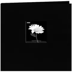 Pioneer&reg; Book Cloth Cover Post Bound Album, 8" x 8" Black