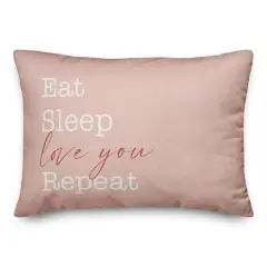 Eat Sleep Love Throw Pillow, 14" x 20"